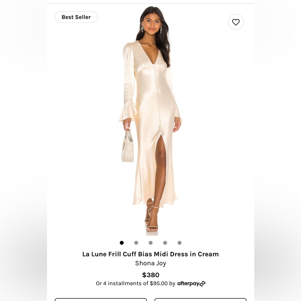 Shona Joy Crème Long Sleeve Dress | Size 6